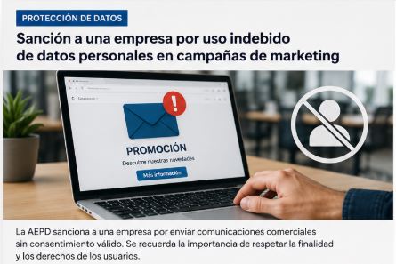 Sanción a una empresa por uso indebido de datos personales en campañas de marketing