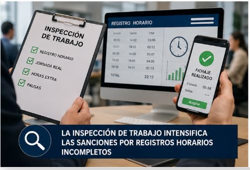 La Inspección de Trabajo intensifica las sanciones por registros horarios incompletos
