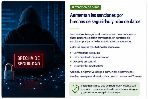 Aumentan las sanciones por brechas de seguridad y robo de datos